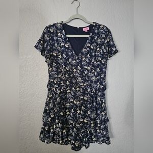 Mi Ami For Francesta's black floral mini dress size medium Made Of Polyester